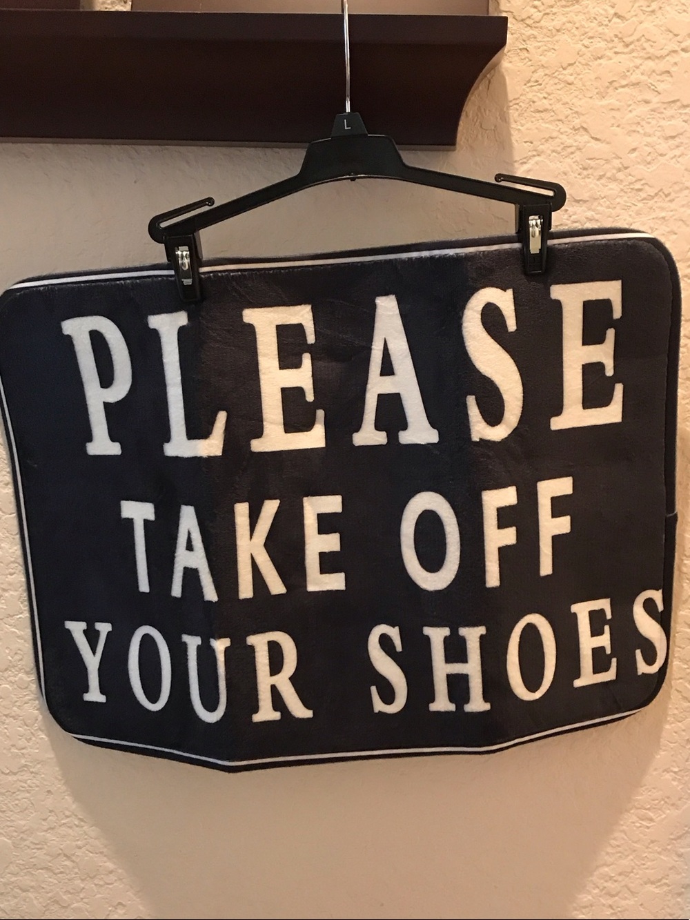 Large Black "Please Take Off Your Shoes" Door Mat